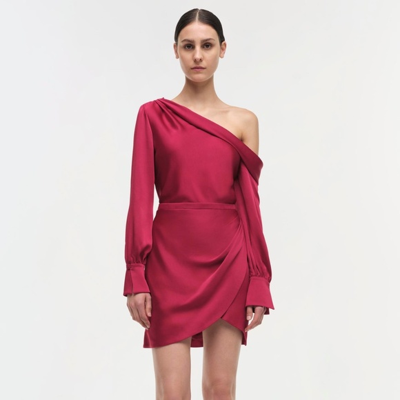 Simkhai Cameron Dress long sleeve mini cherry - Picture 1 of 9